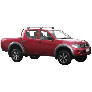 Prorack Silver 2 Bar Aero Through Bar kit to suit Mitsubishi Triton Double Cab 4dr Ute (6/2006 - 3/2015)