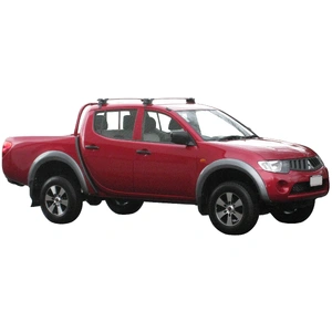 Prorack Black 2 Bar Aero Through Bar kit to suit Mitsubishi Triton Double Cab 4dr Ute (6/2006 - 3/2015)