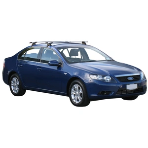 Prorack Silver 2 Bar Aero Through Bar kit to suit Ford Falcon FG 4dr Sedan (5/2008 - 2014)