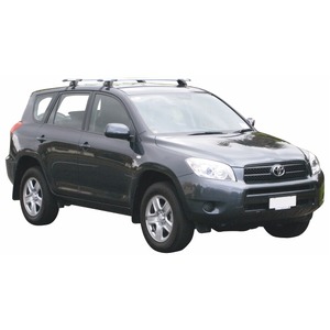 Prorack Silver 2 Bar Aero Through Bar kit to suit Toyota Rav4 5dr SUV (2/2006 - 2012)