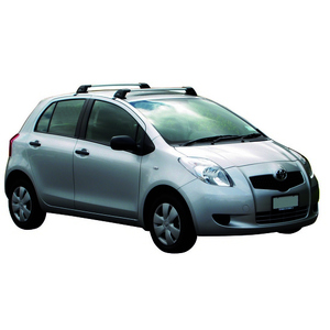 Prorack Silver 2 Bar Aero Flush Bar kit to suit Toyota Yaris 5dr Hatch (8/2005 - 2011)