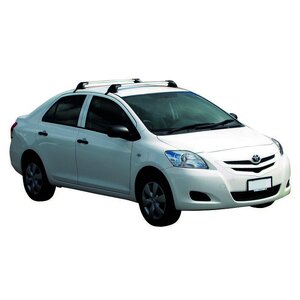 Prorack Silver 2 Bar Aero Flush Bar kit to suit Toyota Yaris 4dr Sedan (8/2005 - 2011)
