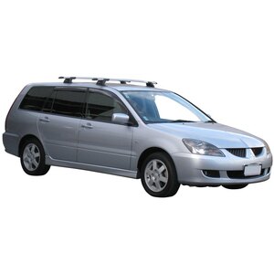 Prorack Silver 2 Bar Aero Through Bar kit to suit Mitsubishi Lancer 5dr Wagon (8/2003 - 8/2007)