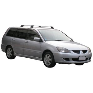 Prorack Silver 2 Bar Aero Flush Bar kit to suit Mitsubishi Lancer 5dr Wagon (8/2003 - 8/2007)