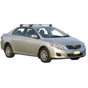 Prorack Silver 2 Bar Aero Through Bar kit to suit Toyota Corolla 4dr Sedan (5/2007 - 2013)