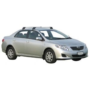 Prorack Silver 2 Bar Aero Flush Bar kit to suit Toyota Corolla 4dr Sedan (5/2007 - 2013)