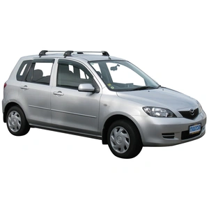 Prorack Silver 2 Bar Aero Flush Bar kit to suit Mazda 2 5dr Hatch (12/2002 - 8/2007)