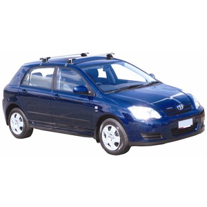 Prorack Silver 2 Bar Aero Through Bar kit to suit Toyota Corolla 5dr Hatch (11/2001 - 4/2007)