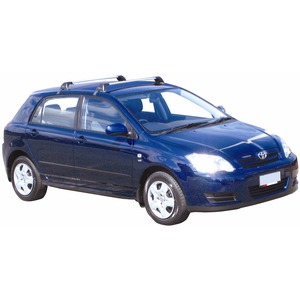Prorack Silver 2 Bar Aero Flush Bar kit to suit Toyota Corolla 5dr Hatch (11/2001 - 4/2007)
