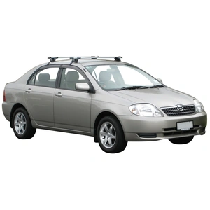 Prorack Silver 2 Bar Aero Through Bar kit to suit Toyota Corolla 4dr Sedan (11/2001 - 4/2007)