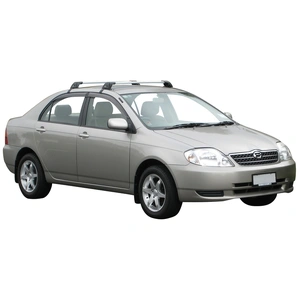 Prorack Silver 2 Bar Aero Flush Bar kit to suit Toyota Corolla 4dr Sedan (11/2001 - 4/2007)
