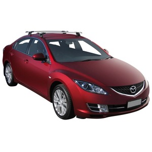 Prorack Black 2 Bar Aero Through Bar kit to suit Mazda 6 4dr Sedan (2/2008 - 2011)
