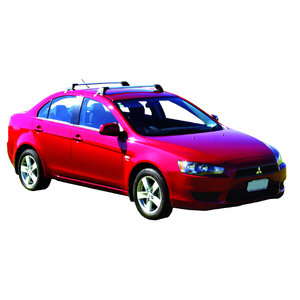 Prorack Silver 2 Bar Aero Flush Bar kit to suit Mitsubishi Lancer 4dr Sedan (9/2007 - 2017)