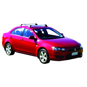 Prorack Silver 2 Bar Aero Flush Bar kit to suit Mitsubishi Lancer 4dr Sedan (9/2007 - 2017)