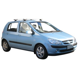 Prorack Silver 2 Bar Aero Through Bar kit to suit Hyundai Getz 5dr Hatch (10/2002 - 2010)