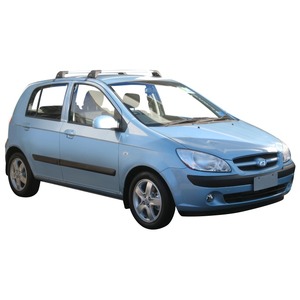 Prorack Silver 2 Bar Aero Flush Bar kit to suit Hyundai Getz 5dr Hatch (10/2002 - 2010)