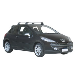 Prorack Silver 2 Bar Aero Flush Bar kit to suit Peugeot 207 3dr Hatch (2007 - 2012)