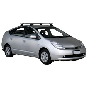 Prorack Silver 2 Bar Aero Through Bar kit to suit Toyota Prius 5dr Hatch (2004 - 7/2009)