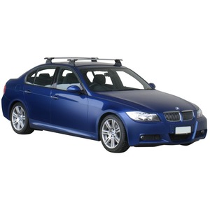 Prorack Silver 2 Bar Aero Through Bar kit to suit BMW 3 Series E90 4dr Sedan (2005 - 2012)