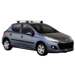 Prorack Silver 2 Bar Aero Through Bar kit to suit Peugeot 207 5dr Hatch (2007 - 2012)