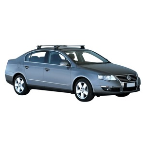Prorack Black 2 Bar Aero Through Bar kit to suit Volkswagen Passat Mk6 4dr Sedan (12/2005 - 9/2015)