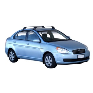Prorack Silver 2 Bar Aero Flush Bar kit to suit Hyundai Accent 4dr Sedan (5/2006 - 2011)