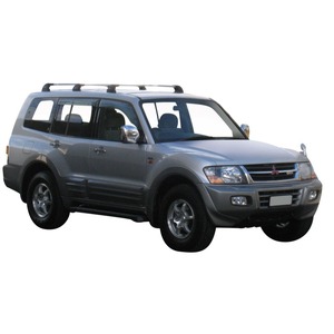 Prorack Silver 3 Bar Aero Flush Bar kit to suit Mitsubishi Pajero LWB NM/NP 5dr SUV (5/2000 - 10/2006)