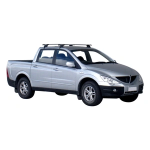 Prorack Black 2 Bar Aero Through Bar kit to suit SsangYong Actyon Sport 4dr Ute (3/2007 - 2012)