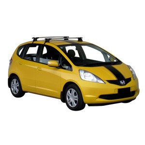 Prorack Silver 2 Bar Aero Through Bar kit to suit Honda Fit 5dr Hatch (8/2008 - 6/2014)