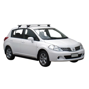 Prorack Black 2 Bar Aero Through Bar kit to suit Nissan Tiida 5dr Hatch (2004 - 2012)