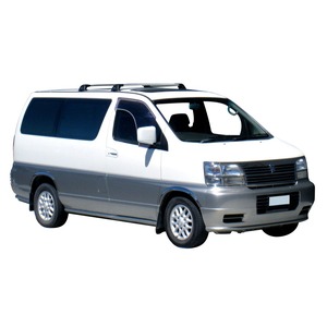 Prorack Silver 2 Bar Aero Flush Bar kit to suit Nissan Elgrande 4dr MPV (1997 - 2002)