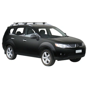 Prorack Black 2 Bar Aero Through Bar kit to suit Mitsubishi Outlander 5dr SUV (2/2006 - 2012)