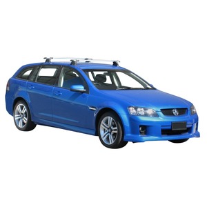 Prorack Silver 2 Bar Aero Through Bar kit to suit Holden Commodore VE 5dr Wagon (7/2008 - 5/2013)