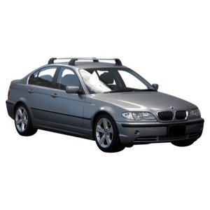 Prorack Silver 2 Bar Aero Flush Bar kit to suit BMW 3 Series E46 4dr Sedan (7/1999 - 5/2004)