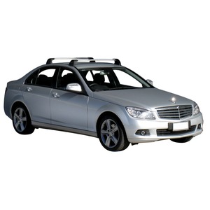 Prorack Silver 2 Bar Aero Flush Bar kit to suit Mercedes-Benz C-Class W204 4dr Sedan (7/2007 - 2013)
