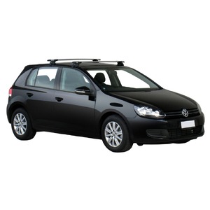 Prorack Black 2 Bar Aero Through Bar kit to suit Volkswagen Golf Mk6 5dr Hatch (3/2009 - 2012)