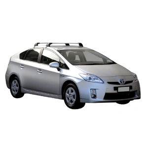 Prorack Silver 2 Bar Aero Flush Bar kit to suit Toyota Prius 5dr Hatch (8/2009 - 2012)