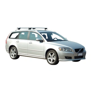 Prorack Silver 2 Bar Aero Through Bar kit to suit Volvo V50 5dr Wagon (2008 - Current)