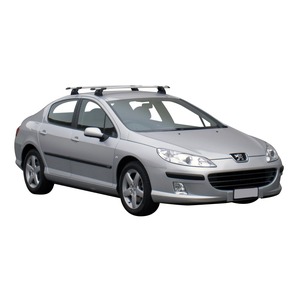 Prorack Silver 2 Bar Aero Through Bar kit to suit Peugeot 407 4dr Sedan (2004 - 2010)