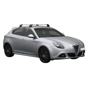 Prorack Silver 2 Bar Aero Flush Bar kit to suit Alfa Romeo Giulietta 5dr Hatch (2010 - 2013)