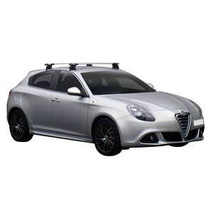 Prorack Silver 2 Bar Aero Through Bar kit to suit Alfa Romeo Giulietta 5dr Hatch (2010 - 2013)
