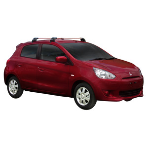 Prorack Silver 2 Bar Aero Flush Bar kit to suit Mitsubishi Mirage 5dr Hatch (2013 - Current)