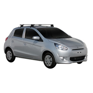 Prorack Silver 2 Bar Aero Through Bar kit to suit Mitsubishi Mirage 5dr Hatch (2013 - Current)