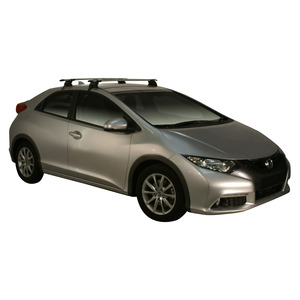 Prorack Silver 2 Bar Aero Through Bar kit to suit Honda Civic 5dr Hatch (2012 - 2017)