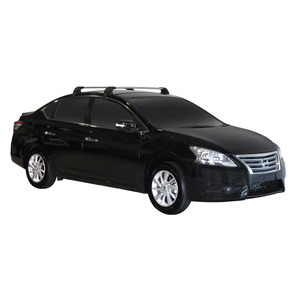 Prorack Black 2 Bar Aero Flush Bar kit to suit Nissan Pulsar 4dr Sedan (2012 - Current)