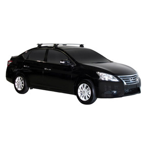 Prorack Silver 2 Bar Aero Through Bar kit to suit Nissan Pulsar 4dr Sedan (2012 - Current)