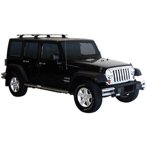 Prorack Silver 2 Bar Aero Through Bar kit to suit Jeep Wrangler Unlimited JK 5dr SUV (2007 - 4/2019)