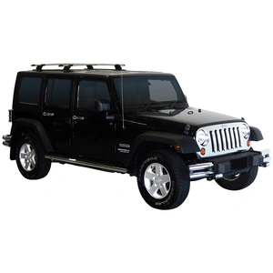 Prorack Silver 2 Bar Aero Through Bar kit to suit Jeep Wrangler Unlimited JK 5dr SUV (2007 - 4/2019)