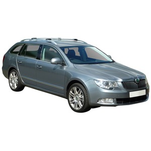 Prorack Silver 2 Bar Aero Rail Bar kit to suit Skoda Superb 5dr Wagon (2009 - 2015)
