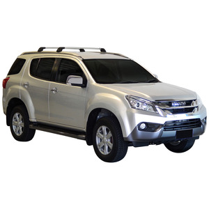 Prorack Silver 2 Bar Aero Flush Bar kit to suit Isuzu MU-X 5dr SUV (2014 - 4/2017)